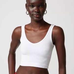 Urban Outfitters Out From Under Cropped White Ribbed Tank